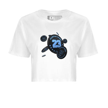 Air Jordan 1 Retro High OG UNC Toe Shirt to match Jordans Coin Drop Sneaker Tees AJ1 UNC Toe SNRT Sneaker Release Tees Crop T-Shirts White 2