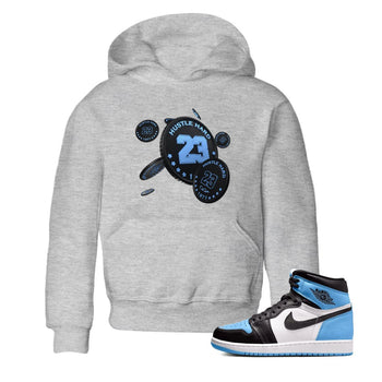 Air Jordan 1 Retro High OG UNC Toe Shirt to match Jordans Coin Drop Sneaker Tees AJ1 UNC Toe SNRT Sneaker Release Tees Kids and Baby Tees Heather Grey 1