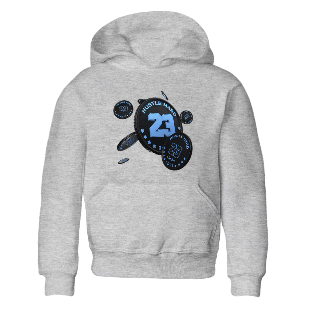 Air Jordan 1 Retro High OG UNC Toe Shirt to match Jordans Coin Drop Sneaker Tees AJ1 UNC Toe SNRT Sneaker Release Tees Kids and Baby Tees Heather Grey 2