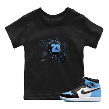 Air Jordan 1 Retro High OG UNC Toe Shirt to match Jordans Coin Drop Sneaker Tees AJ1 UNC Toe SNRT Sneaker Release Tees Kids and Baby Tees Black 1