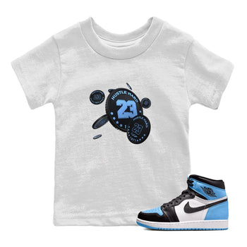 Air Jordan 1 Retro High OG UNC Toe Shirt to match Jordans Coin Drop Sneaker Tees AJ1 UNC Toe SNRT Sneaker Release Tees Kids and Baby Tees White 1