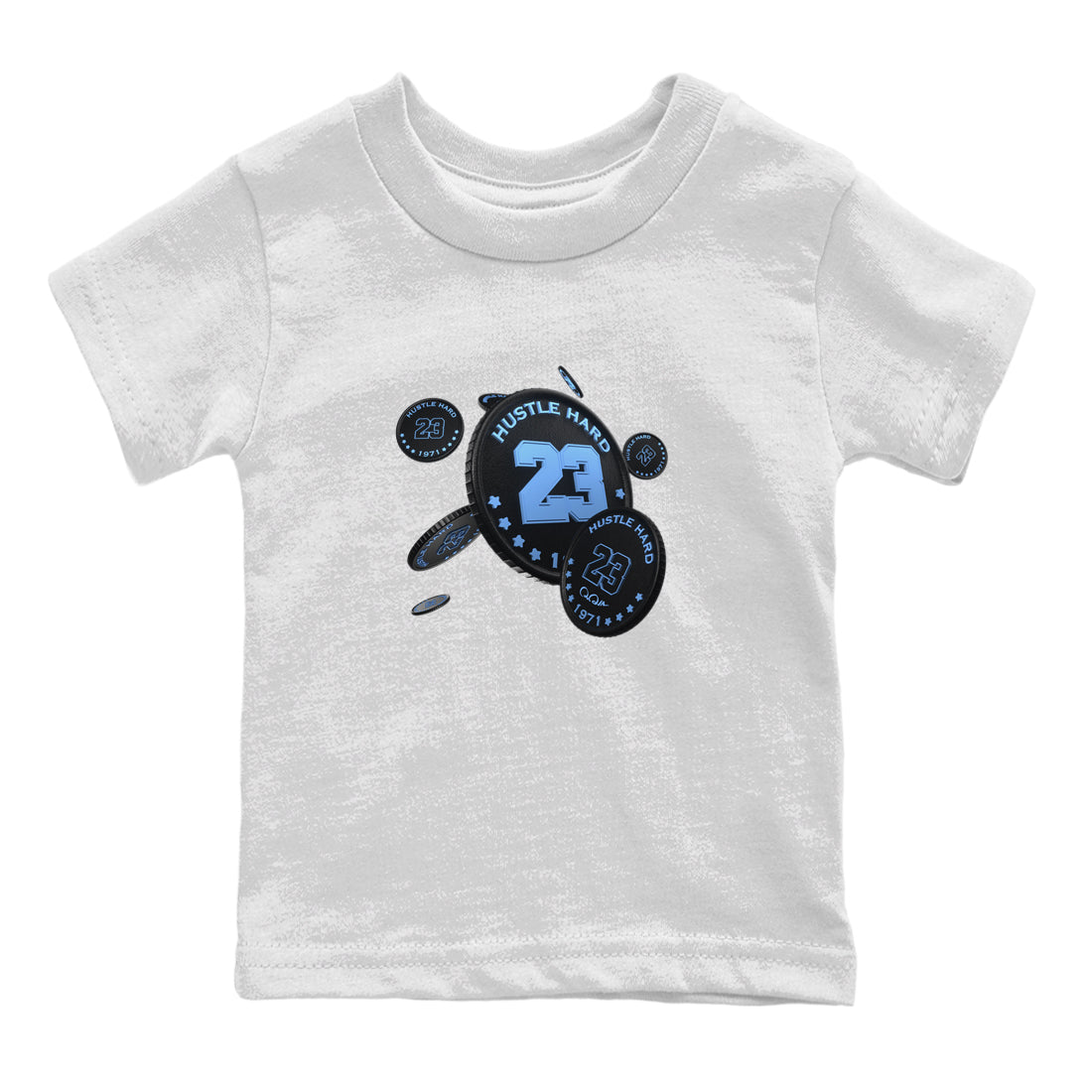 Air Jordan 1 Retro High OG UNC Toe Shirt to match Jordans Coin Drop Sneaker Tees AJ1 UNC Toe SNRT Sneaker Release Tees Kids and Baby Tees White 2