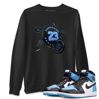 Air Jordan 1 Retro High OG UNC Toe Shirt to match Jordans Coin Drop Sneaker Tees AJ1 UNC Toe SNRT Sneaker Release Tees Crew Neck T-Shirts Black 1
