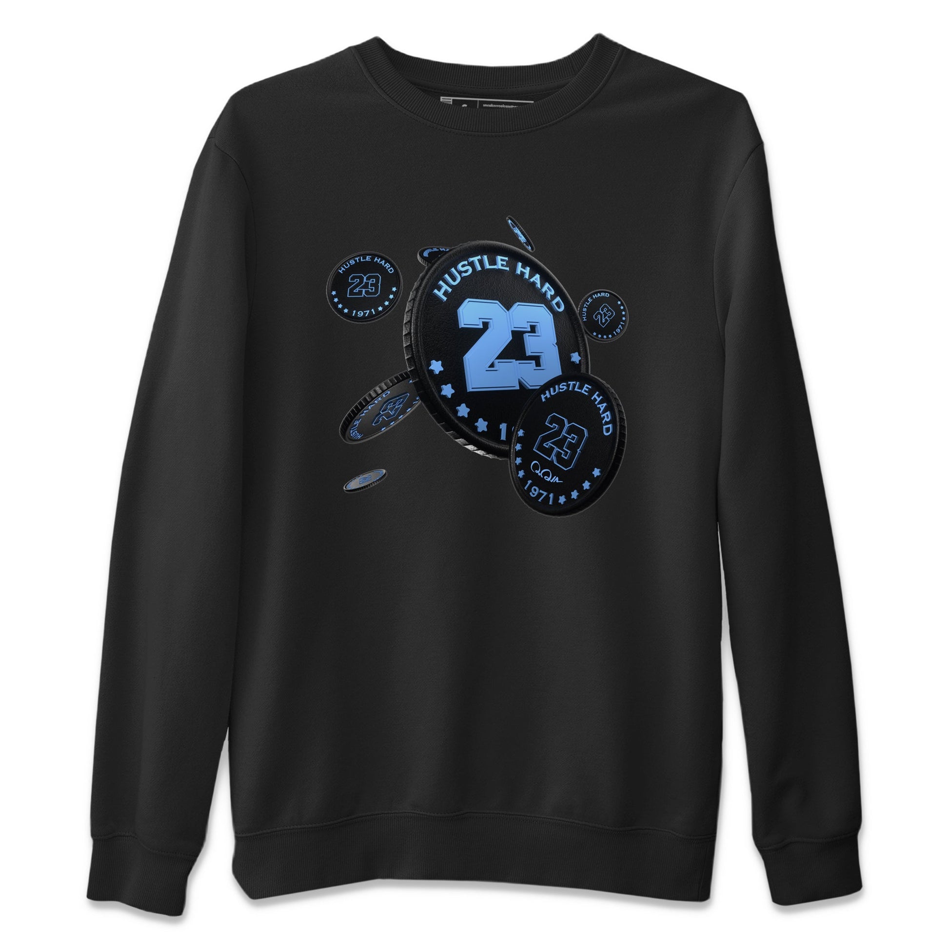 Air Jordan 1 Retro High OG UNC Toe Shirt to match Jordans Coin Drop Sneaker Tees AJ1 UNC Toe SNRT Sneaker Release Tees Crew Neck T-Shirts Black 2