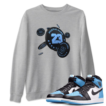 Air Jordan 1 Retro High OG UNC Toe Shirt to match Jordans Coin Drop Sneaker Tees AJ1 UNC Toe SNRT Sneaker Release Tees Crew Neck T-Shirts Heather Grey 1