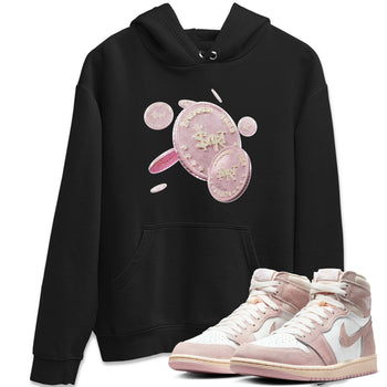 AJ1 Retro High OG Washed Pink Sneaker Match Tees Coin Drop Sneaker Tees AJ1 Retro High OG Washed Pink Sneaker Release Tees Unisex Shirts Black 1