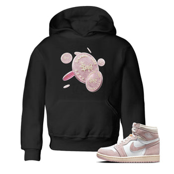 AJ1 Retro High OG Washed Pink Sneaker Match Tees Coin Drop Sneaker Tees AJ1 Retro High OG Washed Pink Sneaker Release Tees Kids Shirts Black 1