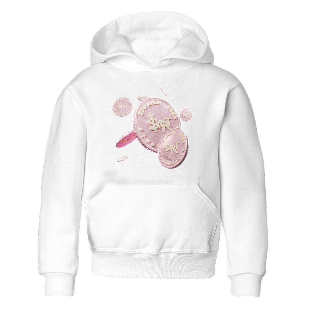 AJ1 Retro High OG Washed Pink Sneaker Match Tees Coin Drop Sneaker Tees AJ1 Retro High OG Washed Pink Sneaker Release Tees Kids Shirts White 2