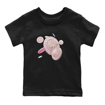 AJ1 Retro High OG Washed Pink Sneaker Match Tees Coin Drop Sneaker Tees AJ1 Retro High OG Washed Pink Sneaker Release Tees Kids Shirts Black 2