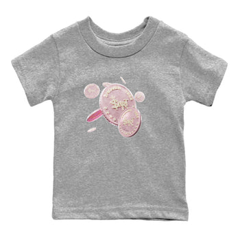 AJ1 Retro High OG Washed Pink Sneaker Match Tees Coin Drop Sneaker Tees AJ1 Retro High OG Washed Pink Sneaker Release Tees Kids Shirts Heather Grey 2