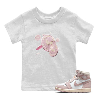 AJ1 Retro High OG Washed Pink Sneaker Match Tees Coin Drop Sneaker Tees AJ1 Retro High OG Washed Pink Sneaker Release Tees Kids Shirts White 1