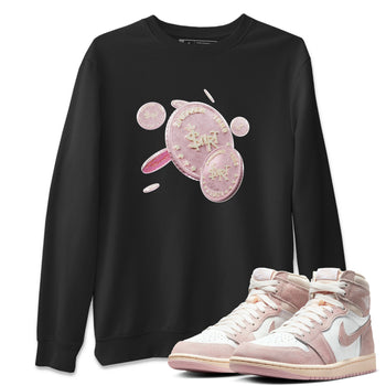 AJ1 Retro High OG Washed Pink Sneaker Match Tees Coin Drop Sneaker Tees AJ1 Retro High OG Washed Pink Sneaker Release Tees Unisex Shirts Black 1