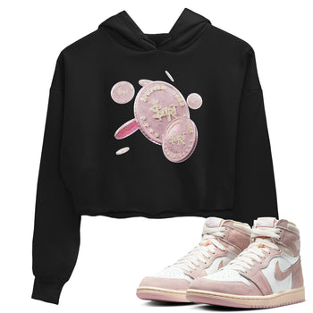 AJ1 Retro High OG Washed Pink Sneaker Match Tees Coin Drop Sneaker Tees AJ1 Retro High OG Washed Pink Sneaker Release Tees Women's Shirts Black 1