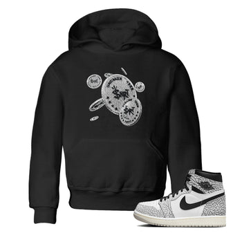Air Jordan 1 White Cement Sneaker Match Tees Coin Drop Sneaker Tees Air Jordan 1 White Cement Sneaker Release Tees Kids Shirts Black 1