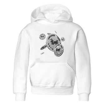 Air Jordan 1 White Cement Sneaker Match Tees Coin Drop Sneaker Tees Air Jordan 1 White Cement Sneaker Release Tees Kids Shirts White 2