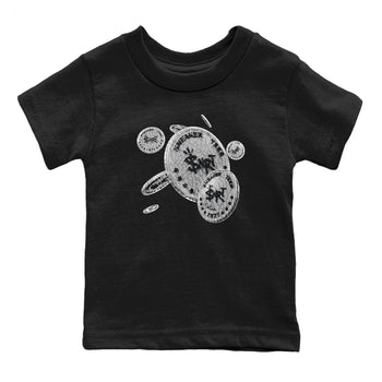 Air Jordan 1 White Cement Sneaker Match Tees Coin Drop Sneaker Tees Air Jordan 1 White Cement Sneaker Release Tees Kids Shirts Black 2