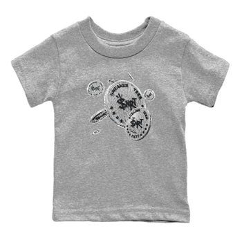 Air Jordan 1 White Cement Sneaker Match Tees Coin Drop Sneaker Tees Air Jordan 1 White Cement Sneaker Release Tees Kids Shirts Heather Grey 2