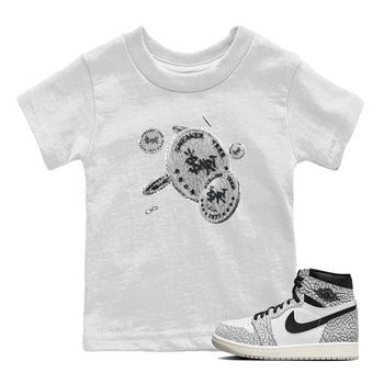 Air Jordan 1 White Cement Sneaker Match Tees Coin Drop Sneaker Tees Air Jordan 1 White Cement Sneaker Release Tees Kids Shirts White 1