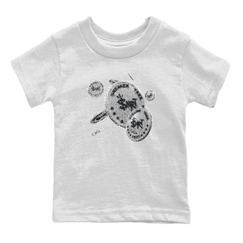 Air Jordan 1 White Cement Sneaker Match Tees Coin Drop Sneaker Tees Air Jordan 1 White Cement Sneaker Release Tees Kids Shirts White 2