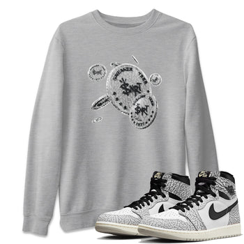 Air Jordan 1 White Cement Sneaker Match Tees Coin Drop Sneaker Tees Air Jordan 1 White Cement Sneaker Release Tees Unisex Shirts Heather Grey 1