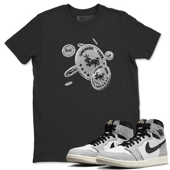 Air Jordan 1 White Cement Sneaker Match Tees Coin Drop Sneaker Tees Air Jordan 1 White Cement Sneaker Release Tees Unisex Shirts Black 1