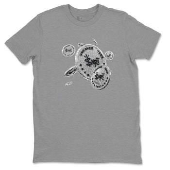 Air Jordan 1 White Cement Sneaker Match Tees Coin Drop Sneaker Tees Air Jordan 1 White Cement Sneaker Release Tees Unisex Shirts Heather Grey 2