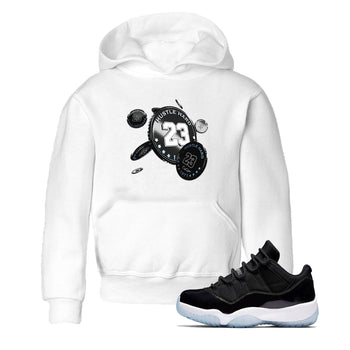 11s Black and Varsity Royal shirt to match jordans Coin Drop sneaker tees Air Jordan 11 Black/Varsity Royal SNRT Sneaker Release Tees Baby Toddler White 1 T-Shirt