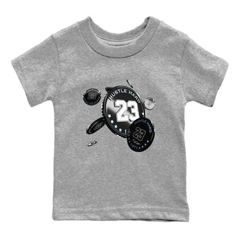 11s Black and Varsity Royal shirt to match jordans Coin Drop sneaker tees Air Jordan 11 Black/Varsity Royal SNRT Sneaker Release Tees Baby Toddler Heather Grey 2 T-Shirt