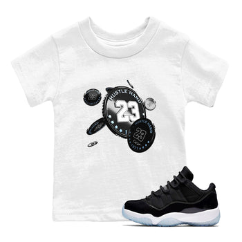 11s Black and Varsity Royal shirt to match jordans Coin Drop sneaker tees Air Jordan 11 Black/Varsity Royal SNRT Sneaker Release Tees Baby Toddler White 1 T-Shirt