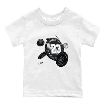 11s Black and Varsity Royal shirt to match jordans Coin Drop sneaker tees Air Jordan 11 Black/Varsity Royal SNRT Sneaker Release Tees Baby Toddler White 2 T-Shirt