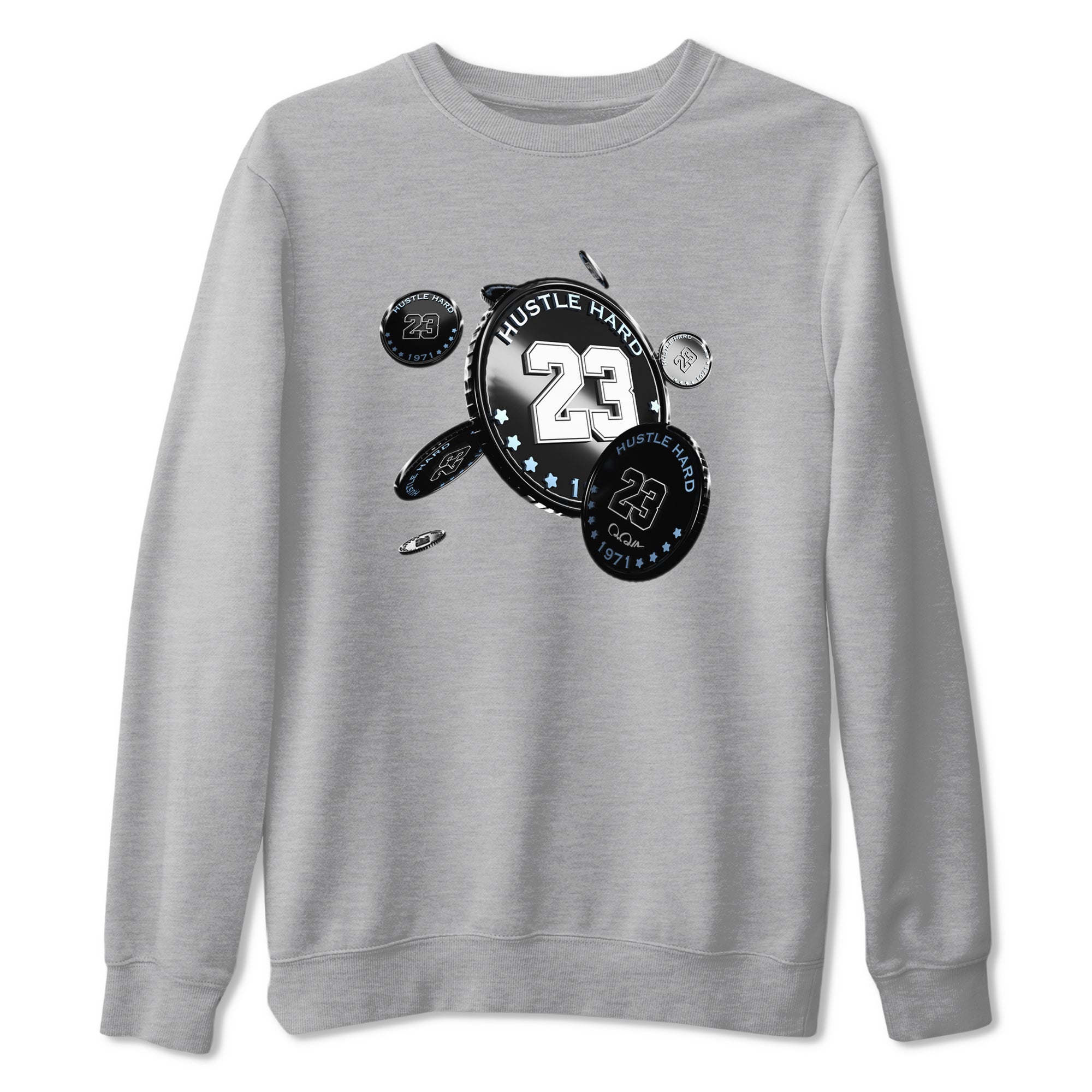 11s Black and Varsity Royal shirt to match jordans Coin Drop sneaker tees Air Jordan 11 Black/Varsity Royal SNRT Sneaker Release Tees Unisex Heather Grey 2 T-Shirt
