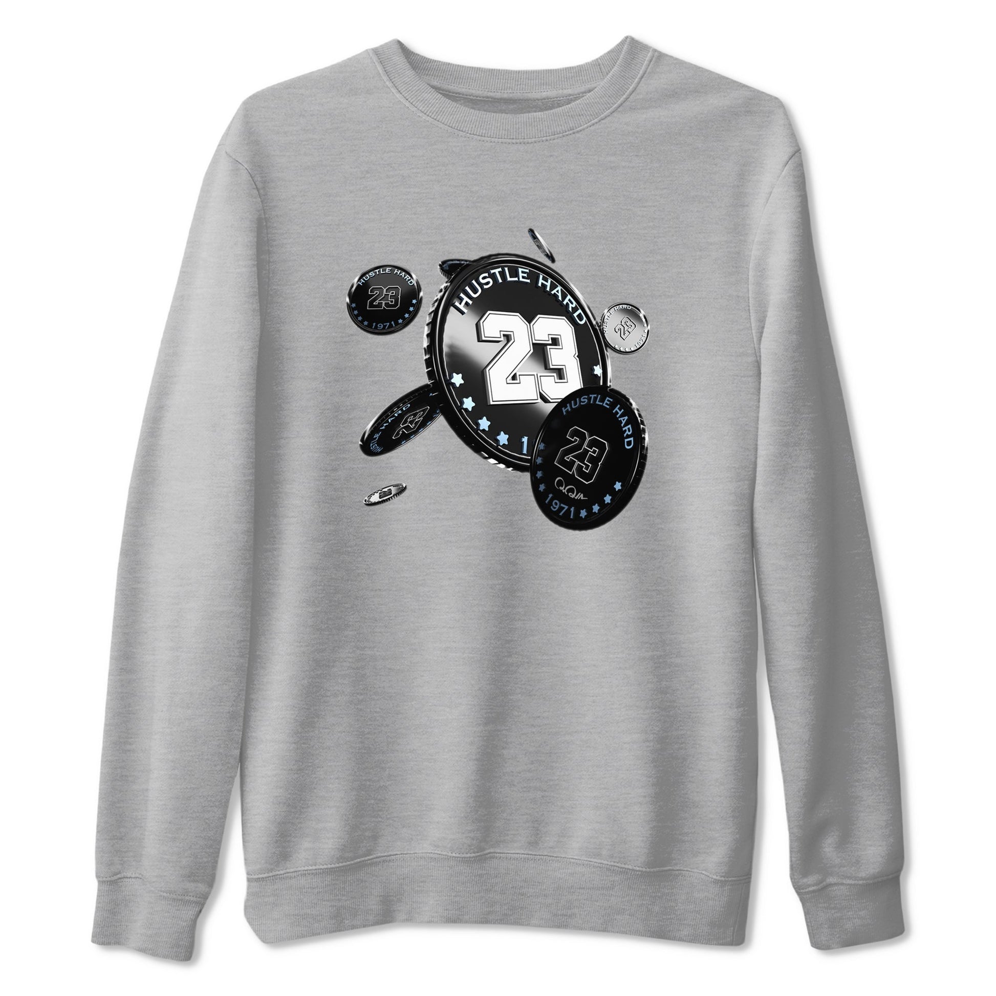 11s Black and Varsity Royal shirt to match jordans Coin Drop sneaker tees Air Jordan 11 Black/Varsity Royal SNRT Sneaker Release Tees Unisex Heather Grey 2 T-Shirt