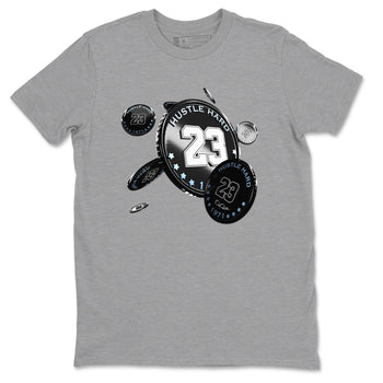 11s Black and Varsity Royal shirt to match jordans Coin Drop sneaker tees Air Jordan 11 Black/Varsity Royal SNRT Sneaker Release Tees Unisex Heather Grey 2 T-Shirt