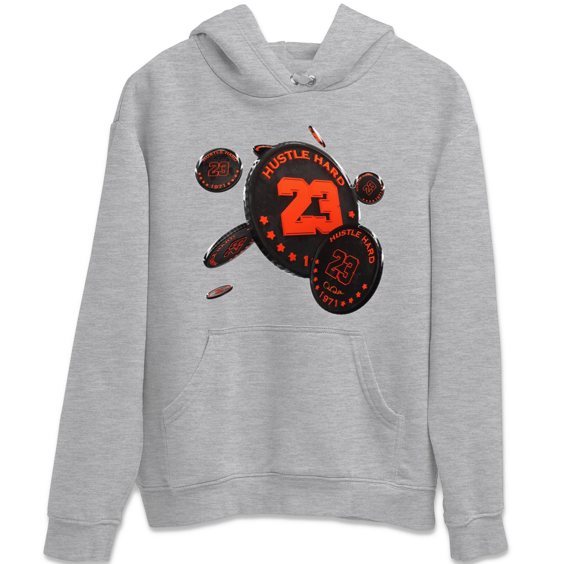 Air Jordan 12 Brilliant Orange Sneaker Match Tees Coin Drop Sneaker Tees AJ12 Brilliant Orange Sneaker Release Tees Unisex Shirts Heather Grey 2