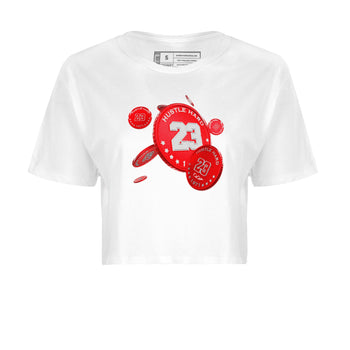 Air Jordan 12 Cherry Sneaker Match Tees Coin Drop Sneaker Tees AJ12 Cherry Sneaker Release Tees Women's Shirts White 2