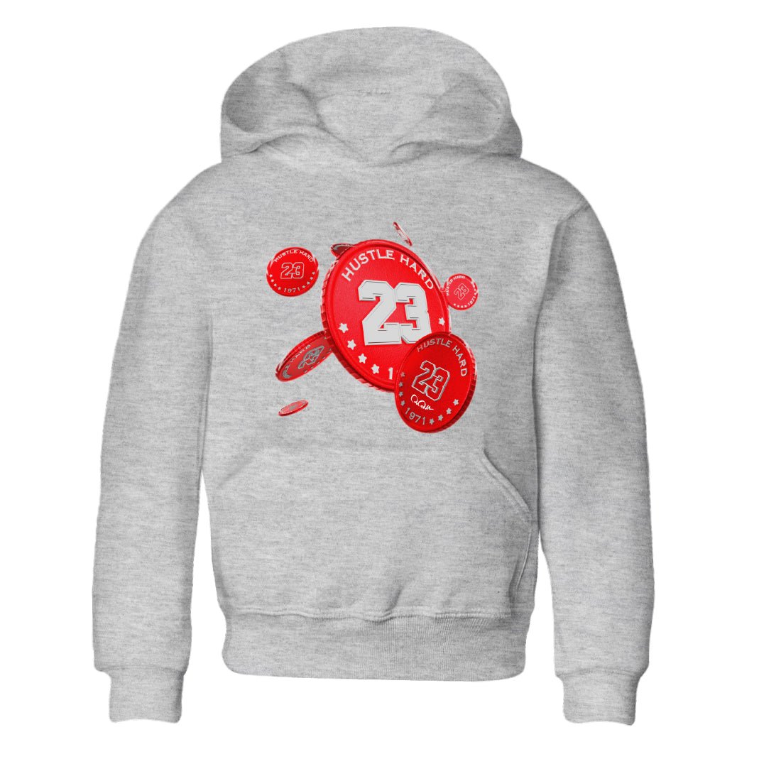 Air Jordan 12 Cherry Sneaker Match Tees Coin Drop Sneaker Tees AJ12 Cherry Sneaker Release Tees Kids Shirts Heather Grey 2