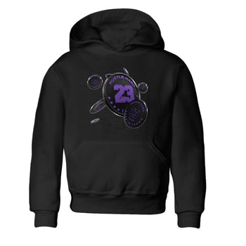 Air Jordan 12 Field Purple Sneaker Match Tees Coin Drop Sneaker Tees AJJordan 12 Lakers Sneaker Release Tees Kids Shirts Black 2