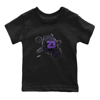 Air Jordan 12 Field Purple Sneaker Match Tees Coin Drop Sneaker Tees AJJordan 12 Lakers Sneaker Release Tees Kids Shirts Black 2
