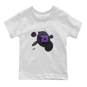 Air Jordan 12 Field Purple Sneaker Match Tees Coin Drop Sneaker Tees AJJordan 12 Lakers Sneaker Release Tees Kids Shirts White 2