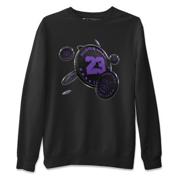 Air Jordan 12 Field Purple Sneaker Match Tees Coin Drop Sneaker Tees AJJordan 12 Lakers Sneaker Release Tees Unisex Shirts Black 2