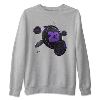 Air Jordan 12 Field Purple Sneaker Match Tees Coin Drop Sneaker Tees AJJordan 12 Lakers Sneaker Release Tees Unisex Shirts Heather Grey 2