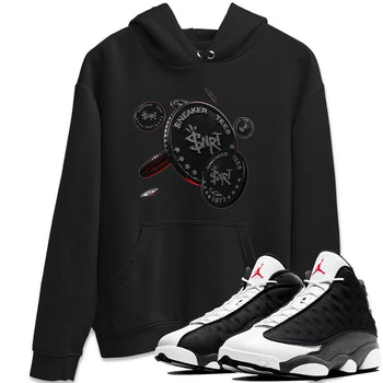 Air Jordan 13 Black Flint Sneaker Match Tees Coin Drop Sneaker Tees AJ13 Retro Black Flint Sneaker Release Tees Unisex Shirts Black 1