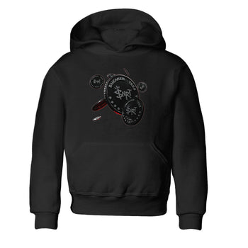 Air Jordan 13 Black Flint Sneaker Match Tees Coin Drop Sneaker Tees AJ13 Retro Black Flint Sneaker Release Tees Kids Shirts Black 2