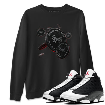 Air Jordan 13 Black Flint Sneaker Match Tees Coin Drop Sneaker Tees AJ13 Retro Black Flint Sneaker Release Tees Unisex Shirts Black 1