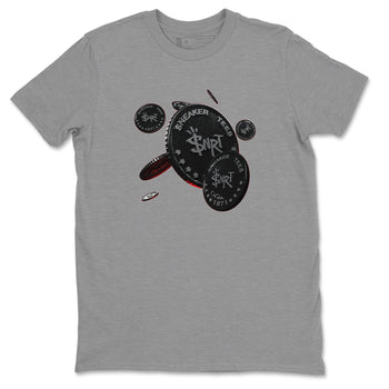 Air Jordan 13 Black Flint Sneaker Match Tees Coin Drop Sneaker Tees AJ13 Retro Black Flint Sneaker Release Tees Unisex Shirts Heather Grey 2