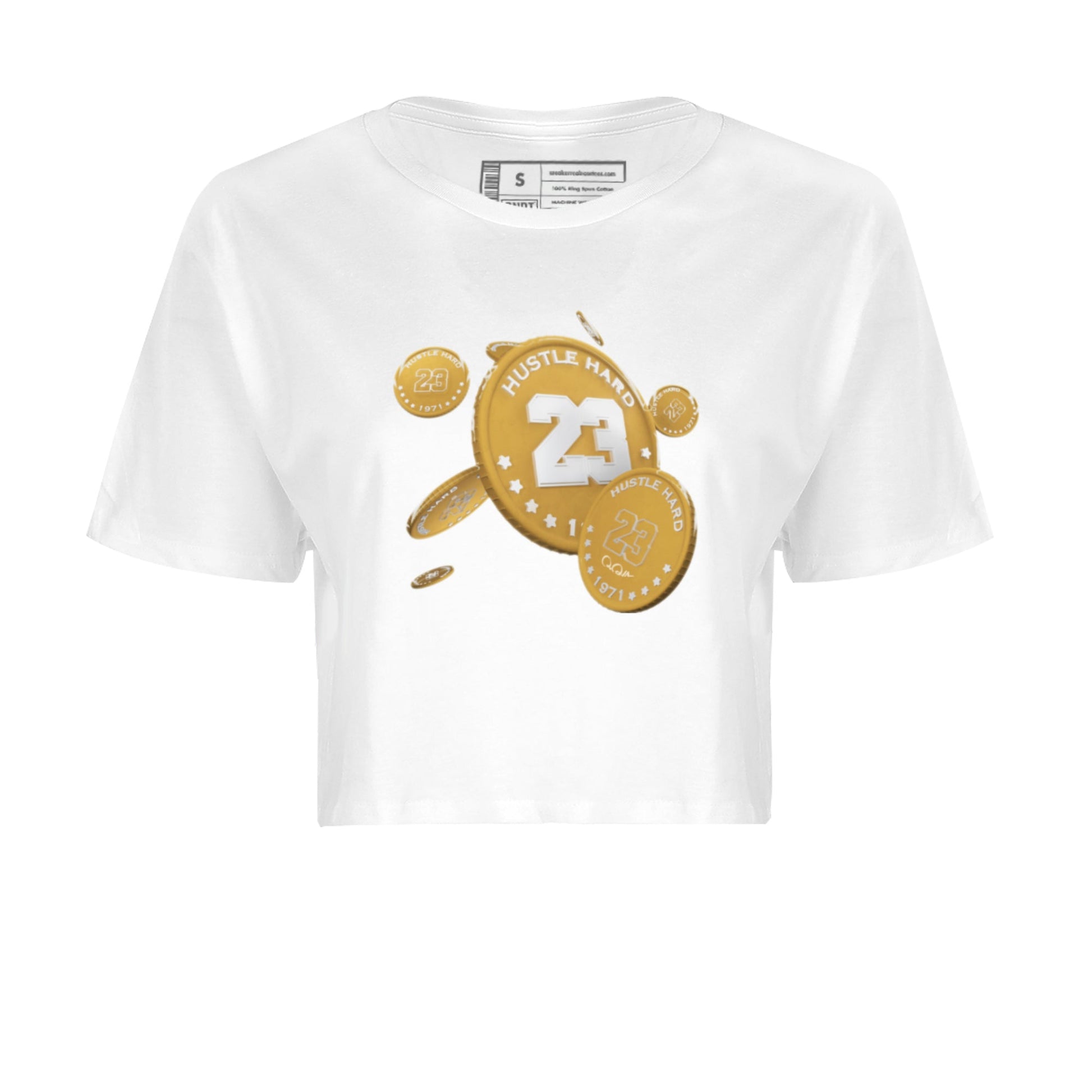 Air Jordan 13 Wheat Sneaker Match Tees Coin Drop Sneaker Tees AJ13 Wheat Sneaker Release Tees Women's Shirts White 2