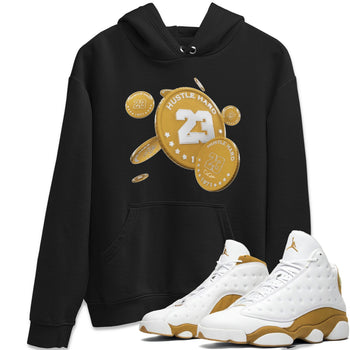 Air Jordan 13 Wheat Sneaker Match Tees Coin Drop Sneaker Tees AJ13 Wheat Sneaker Release Tees Unisex Shirts Black 1
