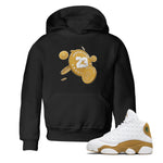 Air Jordan 13 Wheat Sneaker Match Tees Coin Drop Sneaker Tees AJ13 Wheat Sneaker Release Tees Kids Shirts Black 1