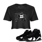 14s Panda shirt to match jordans Coin Drop sneaker tees Air Jordan 14 Panda SNRT Sneaker Release Tees Black 1 Crop T-Shirt