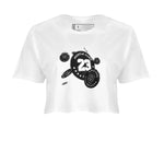 14s Panda shirt to match jordans Coin Drop sneaker tees Air Jordan 14 Panda SNRT Sneaker Release Tees White 2 Crop T-Shirt